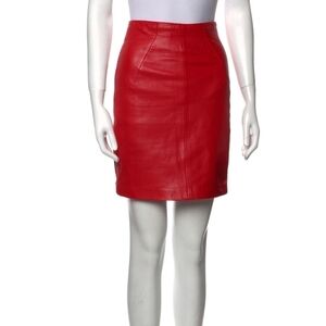 Peter NYCARD collection Red Leather  Skirt, Size 10